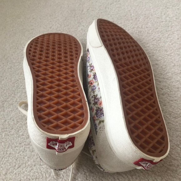 VANS Old Skool Vintage Floral Sidestripe Shoes / Sneakers Canvas / Suede, Size 7 - Picture 3 of 11